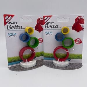 2-Pack Marina Betta Ornament Circus Rings 12233 Aquarium Decoration Fish Tank